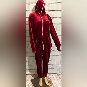 Red Velour Men’s Onepiece Adult Jumper Size Medium